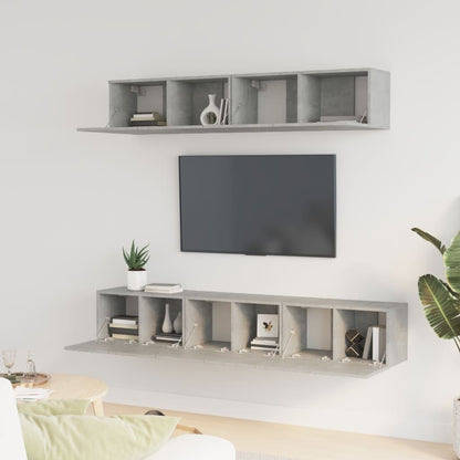 5Dílný Set Tv Skříněk Betonově Šedý Kompozitní Dřevo