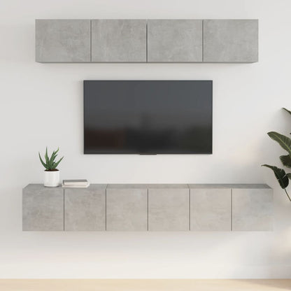 5Dílný Set Tv Skříněk Betonově Šedý Kompozitní Dřevo
