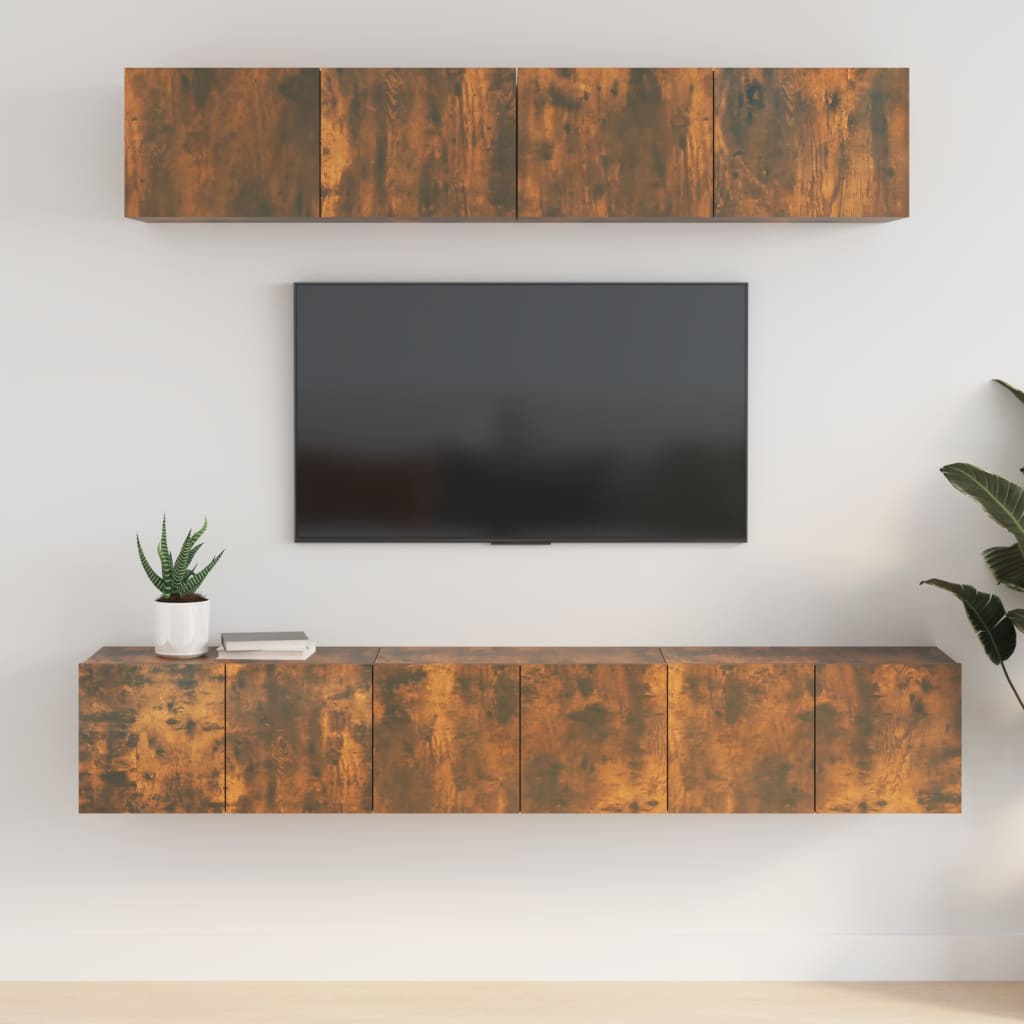 5Dílný Set Tv Skříněk Betonově Šedý Kompozitní Dřevo