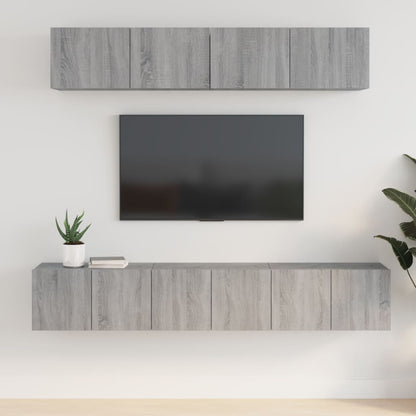 5Dílný Set Tv Skříněk Betonově Šedý Kompozitní Dřevo