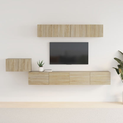 5Dílný Set Tv Skříněk Betonově Šedý Kompozitní Dřevo