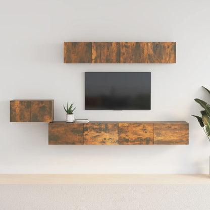 5Dílný Set Tv Skříněk Betonově Šedý Kompozitní Dřevo