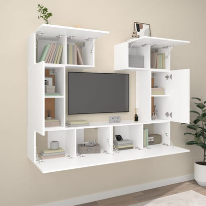 6Dílný Set Tv Skříněk Bílý Kompozitní Dřevo
