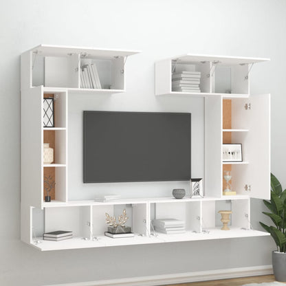 6Dílný Set Tv Skříněk Bílý Kompozitní Dřevo