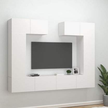 6Dílný Set Tv Skříněk Bílý Kompozitní Dřevo