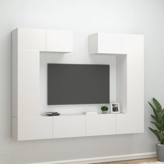 6Dílný Set Tv Skříněk Bílý Kompozitní Dřevo