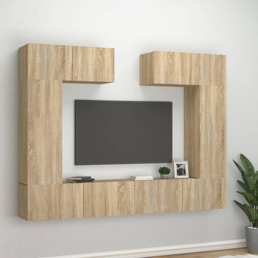 6Dílný Set Tv Skříněk Dub Sonoma Kompozitní Dřevo