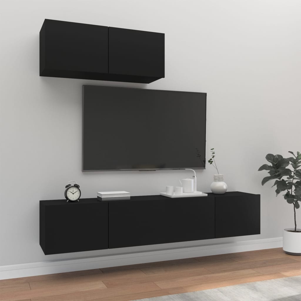 3Dílný Set Tv Skříněk Kompozitní Dřevo