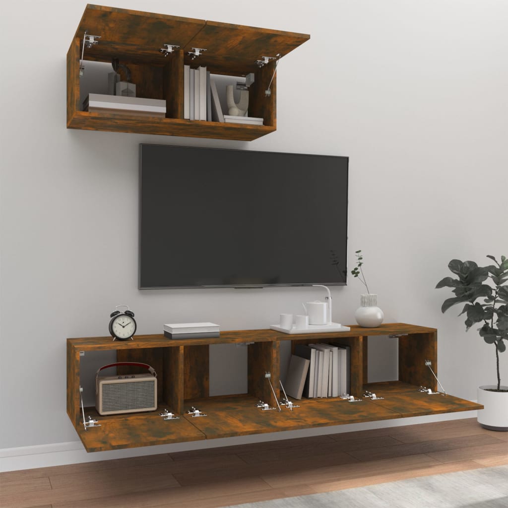 3Dílný Set Tv Skříněk Kompozitní Dřevo