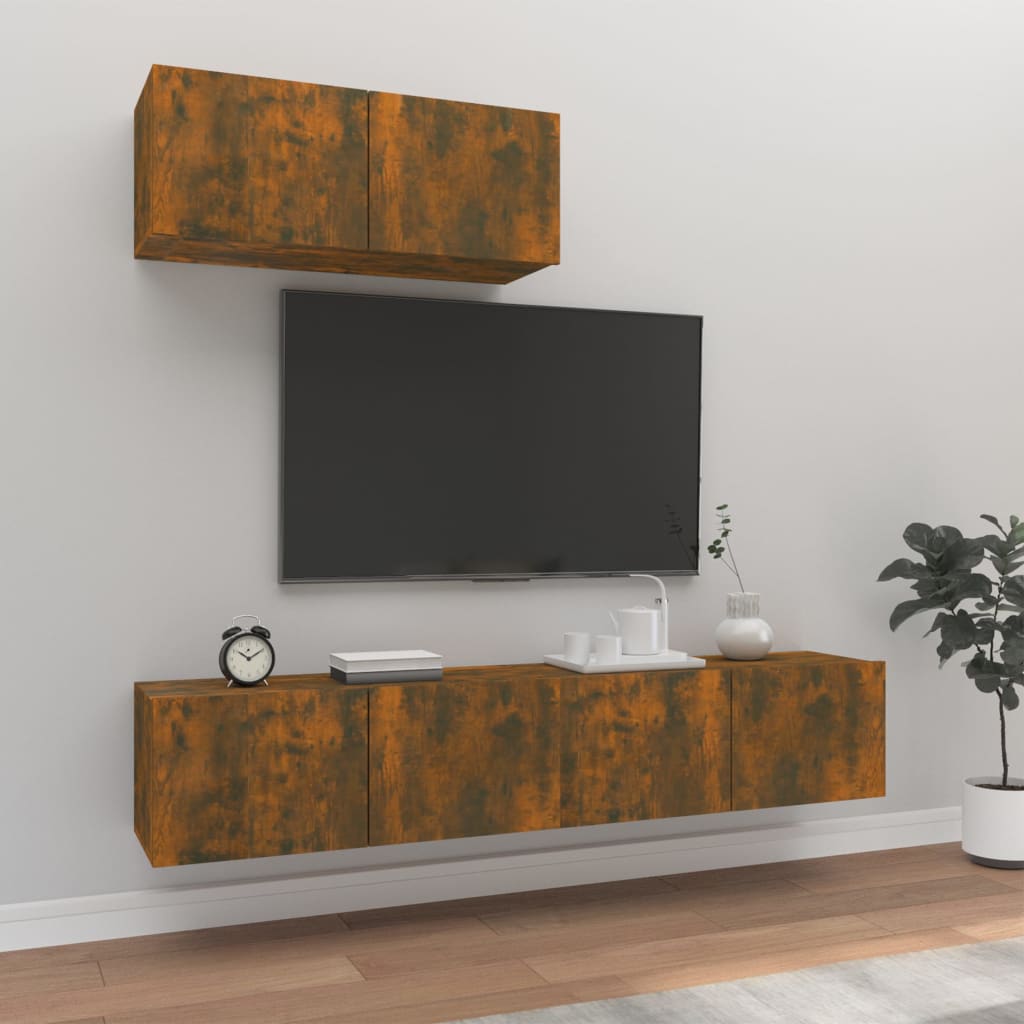 3Dílný Set Tv Skříněk Kompozitní Dřevo