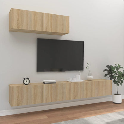 3Dílný Set Tv Skříněk Kompozitní Dřevo