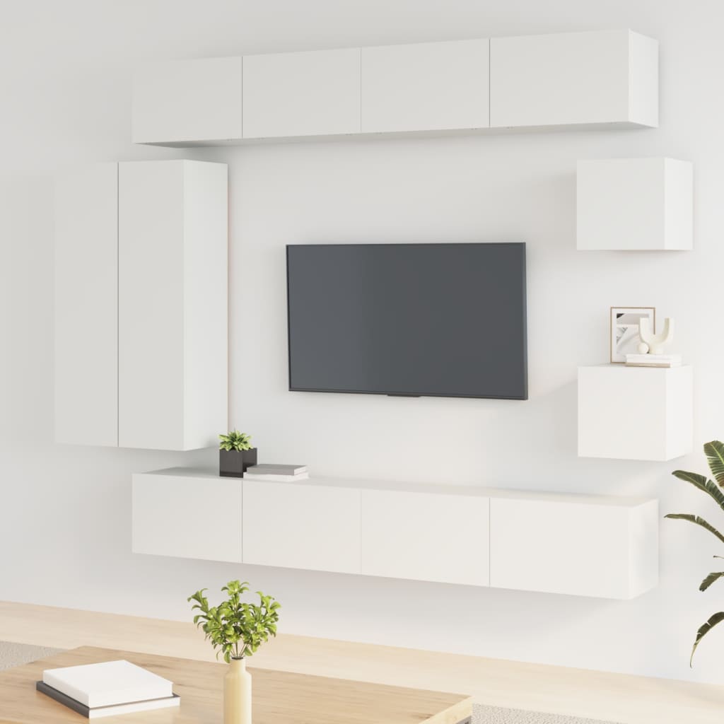8Dílný Set Tv Skříněk Šedý Sonoma Kompozitní Dřevo