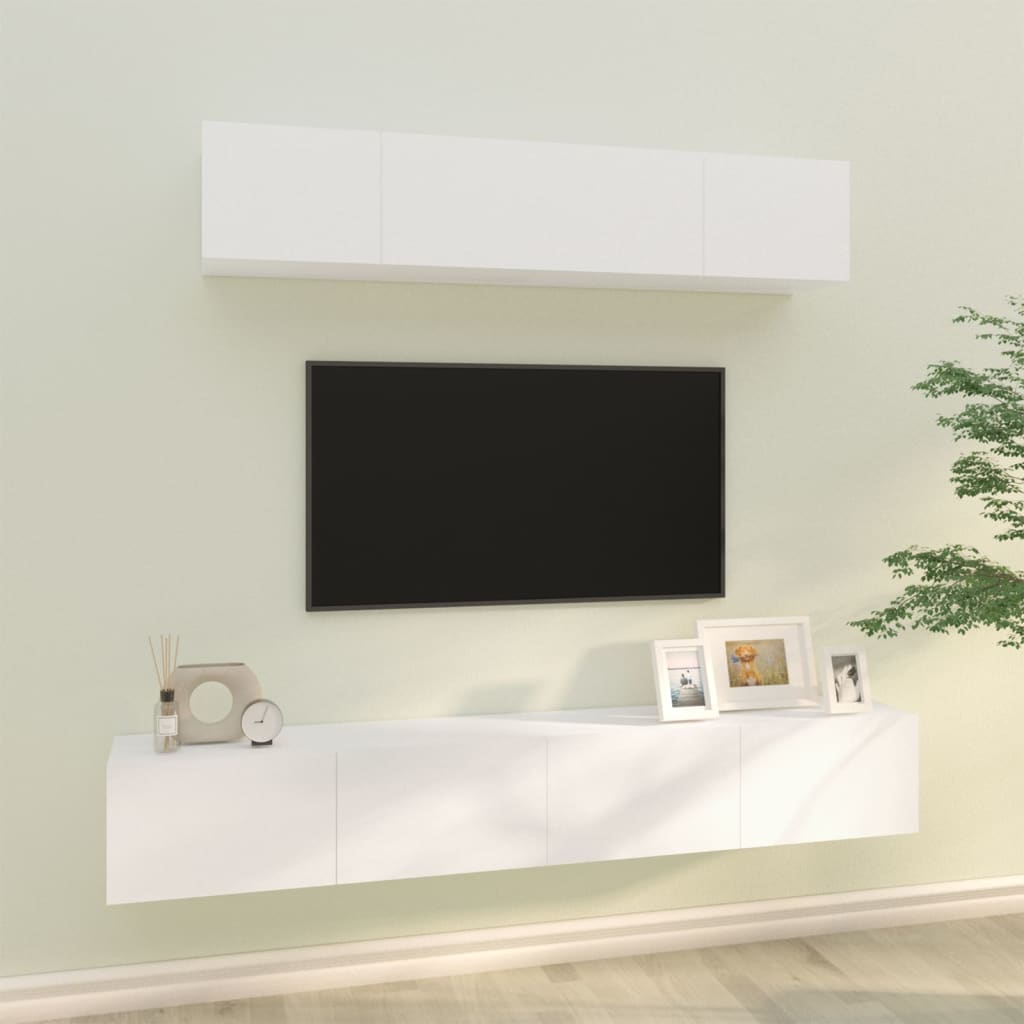 4Dílný Set Tv Skříněk Betonově Šedý Kompozitní Dřevo