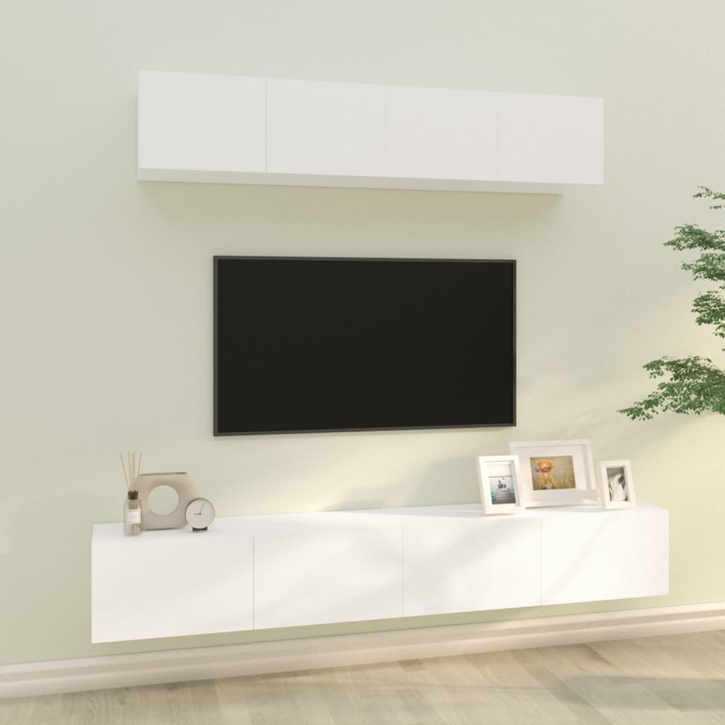 4Dílný Set Tv Skříněk Betonově Šedý Kompozitní Dřevo