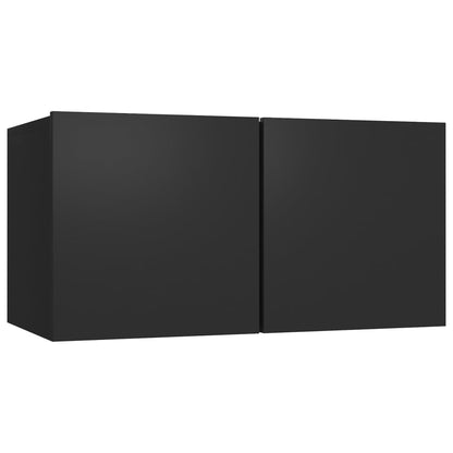 6Dílný Set Tv Skříněk Černý Kompozitní Dřevo