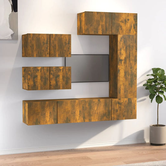 6Dílný Set Tv Skříněk Kouřový Dub Kompozitní Dřevo
