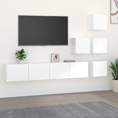 Nástěnná Tv Skříňka Bílá Kompozitní Dřevo