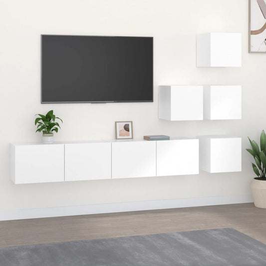 Nástěnná Tv Skříňka Bílá Kompozitní Dřevo