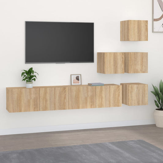 Nástěnná Tv Skříňka Dub Sonoma Kompozitní Dřevo