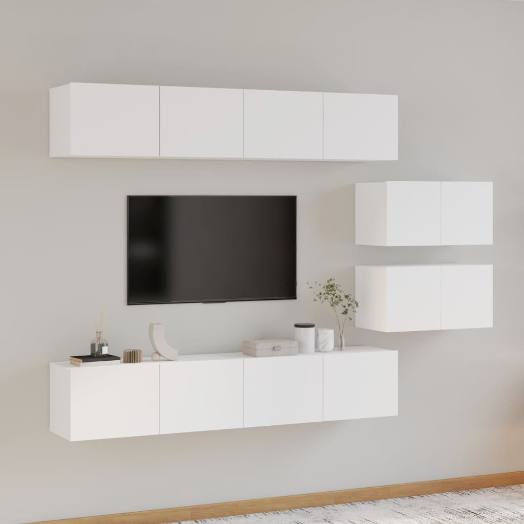 6Dílný Set Tv Skříněk Betonově Šedý Kompozitní Dřevo