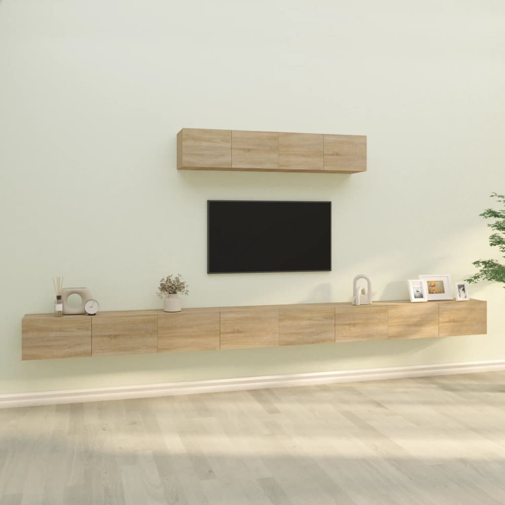 6Dílný Set Tv Skříněk Betonově Šedý Kompozitní Dřevo