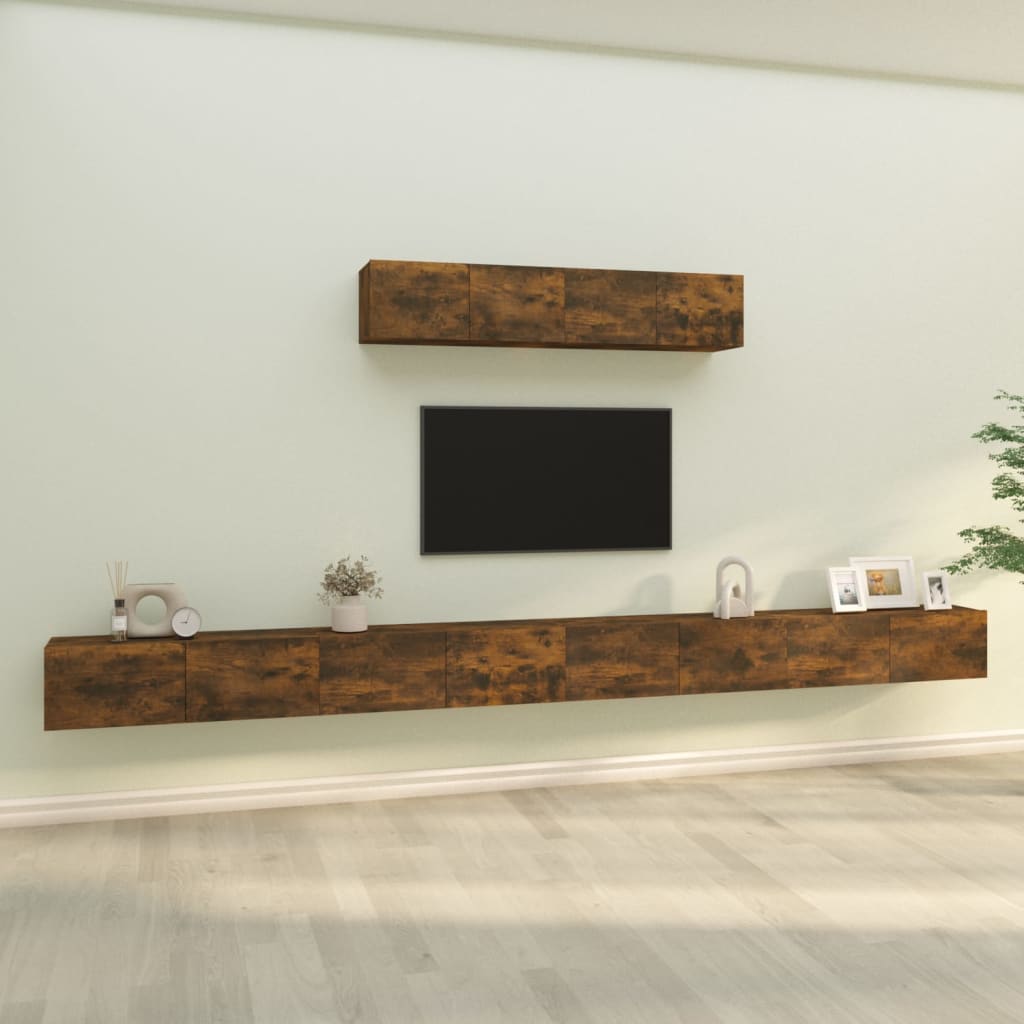 6Dílný Set Tv Skříněk Betonově Šedý Kompozitní Dřevo