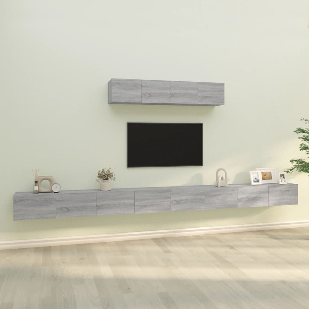 6Dílný Set Tv Skříněk Betonově Šedý Kompozitní Dřevo