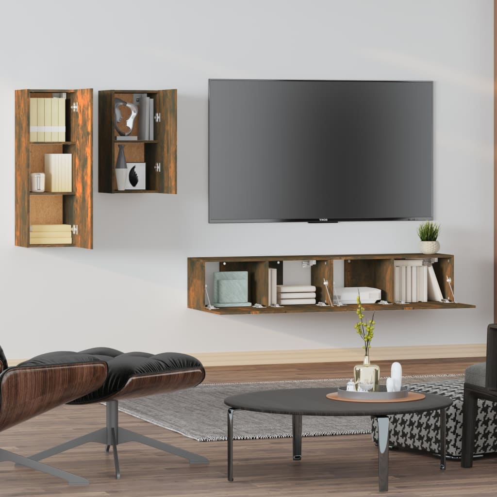 4Dílný Set Tv Skříněk Kompozitní Dřevo