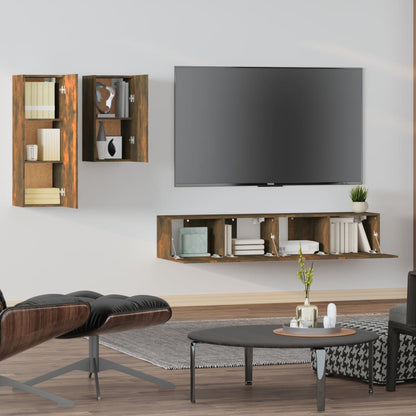 4Dílný Set Tv Skříněk Kompozitní Dřevo