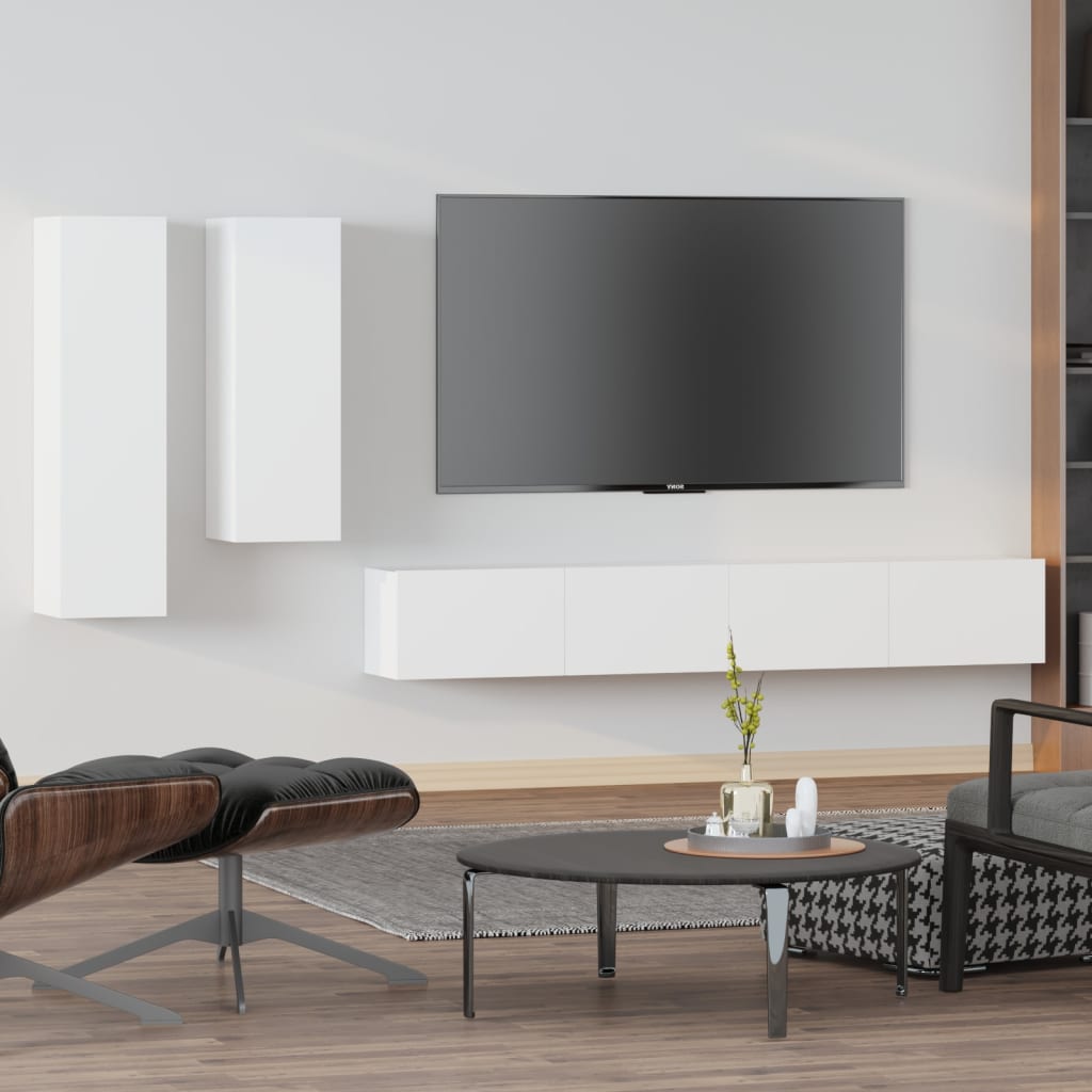 4Dílný Set Tv Skříněk Kompozitní Dřevo