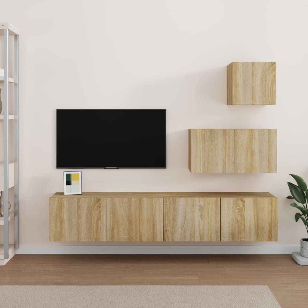 4Dílný Set Tv Skříněk Kompozitní Dřevo