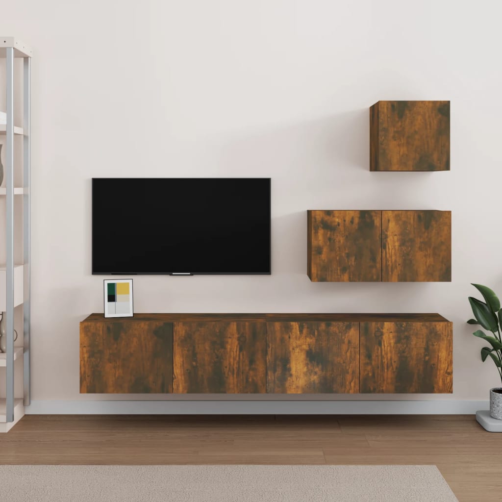 4Dílný Set Tv Skříněk Kompozitní Dřevo