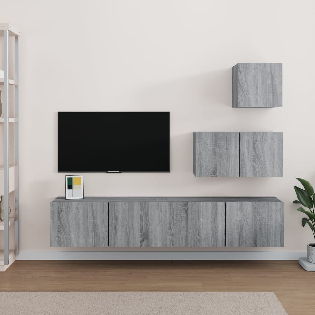 4Dílný Set Tv Skříněk Kompozitní Dřevo