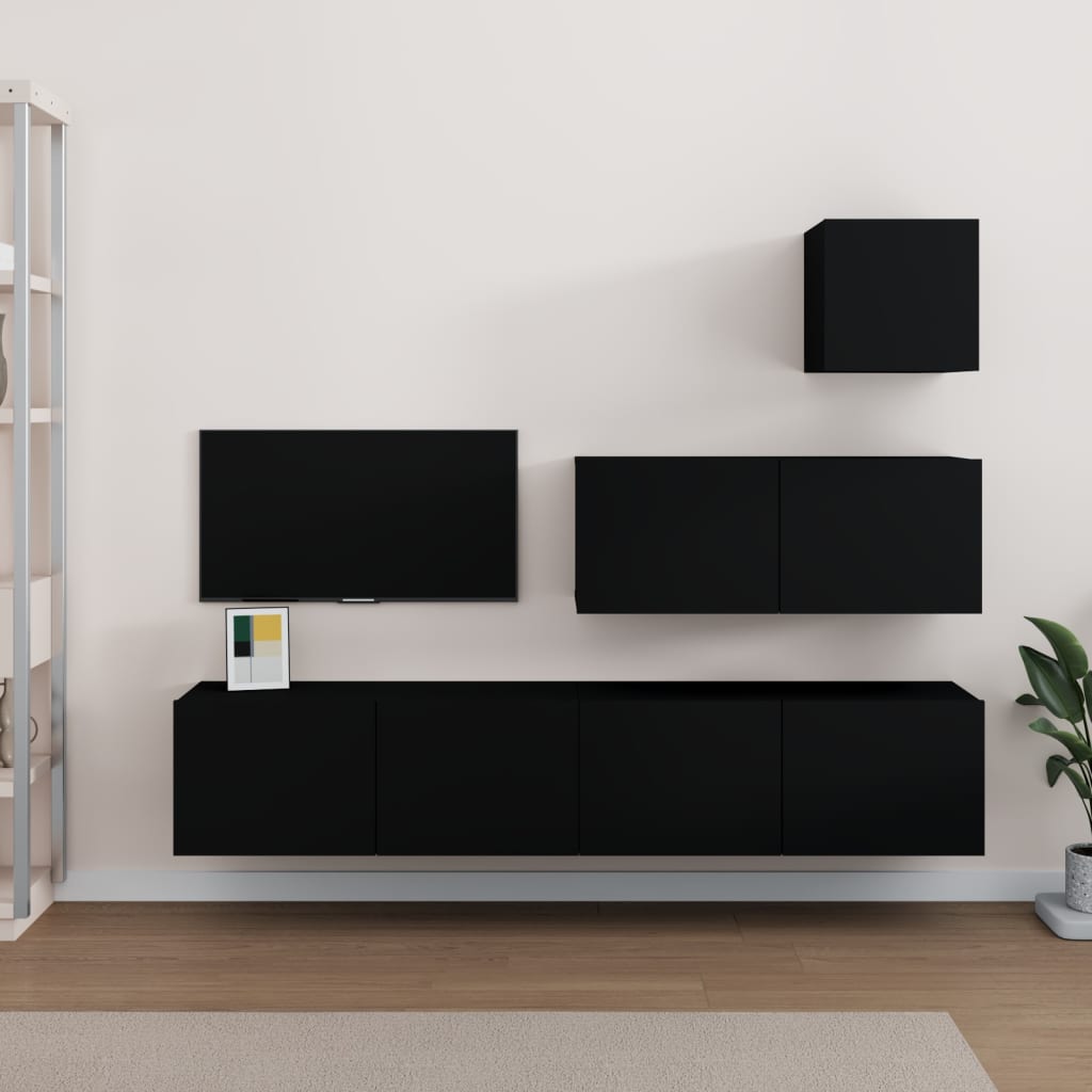 4Dílný Set Tv Skříněk Kompozitní Dřevo