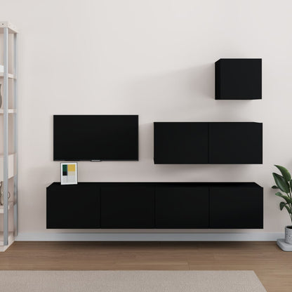 4Dílný Set Tv Skříněk Kompozitní Dřevo
