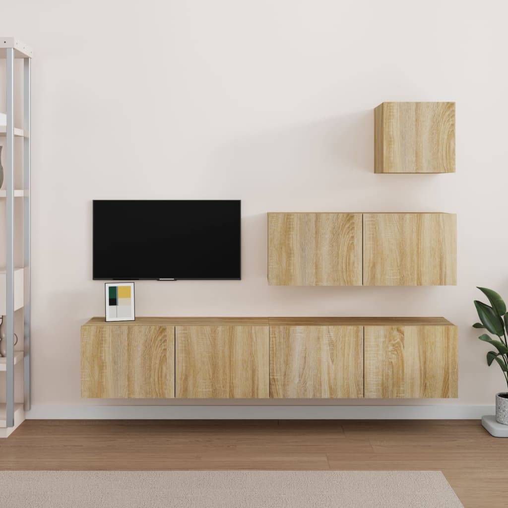 4Dílný Set Tv Skříněk Kompozitní Dřevo