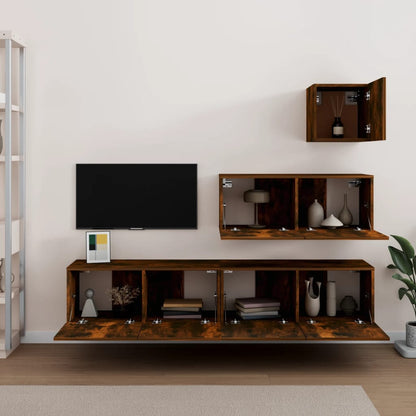 4Dílný Set Tv Skříněk Kompozitní Dřevo