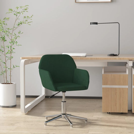 Otočná kancelářská židle tmavě zelená textil