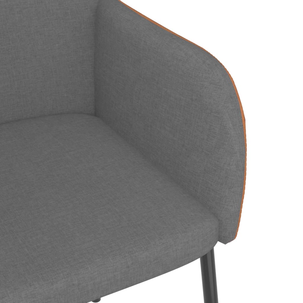Jídelní Židle 2 Ks Světle Šedé Textil A Umělá Kůže