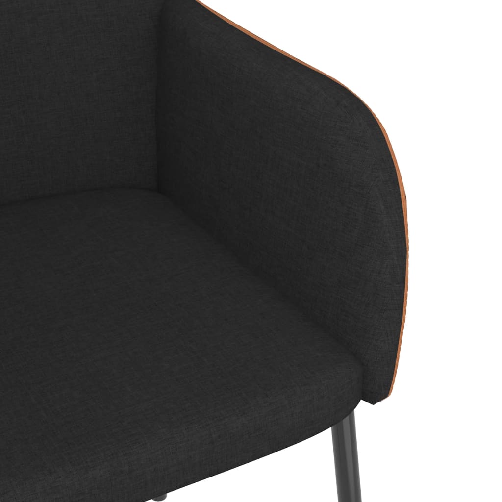 Jídelní Židle 2 Ks Černé Textil A Umělá Kůže