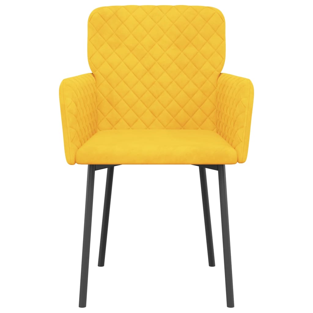 Jídelní Židle 2 Ks Žluté Samet