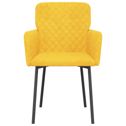 Jídelní Židle 2 Ks Žluté Samet