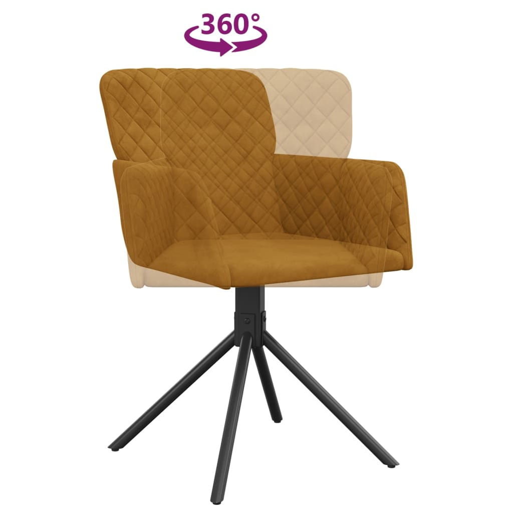 Otočné Jídelní Židle 2 Ks Hnědé Samet