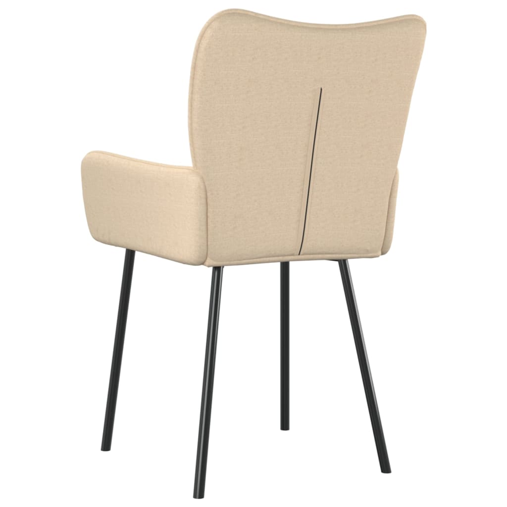Jídelní Židle 2 Ks Krémové Textil