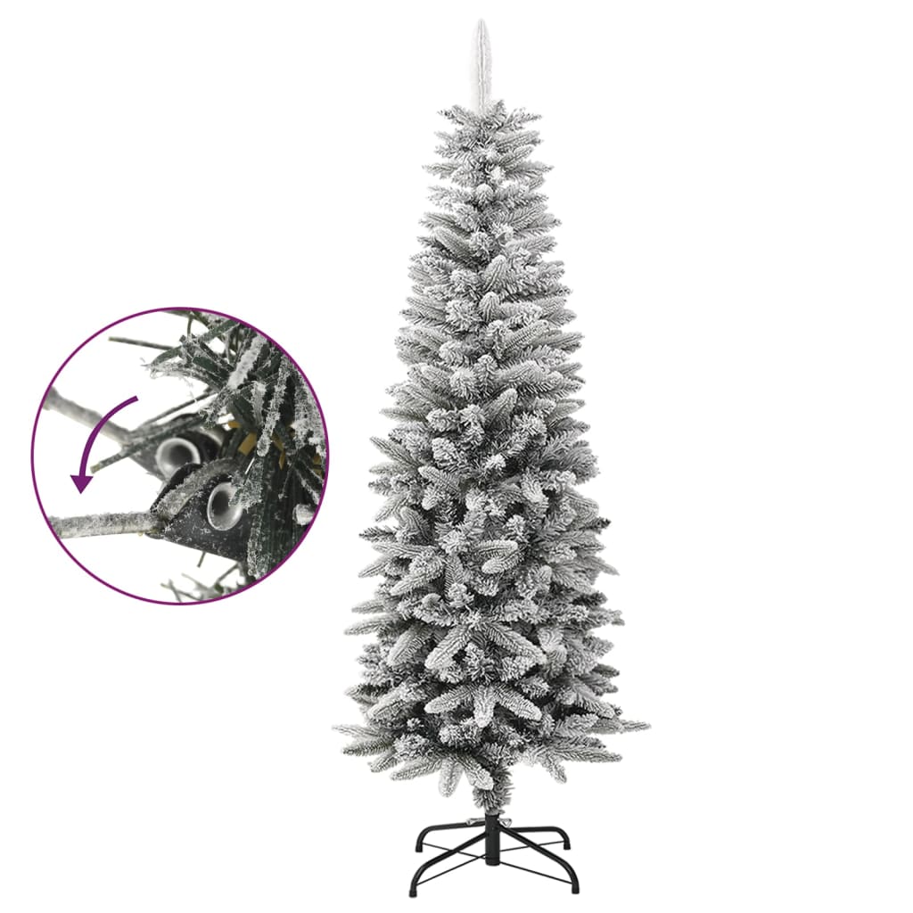 Umělý Úzký Vánoční Stromek Zasněžený 150 Cm Pvc A Pe