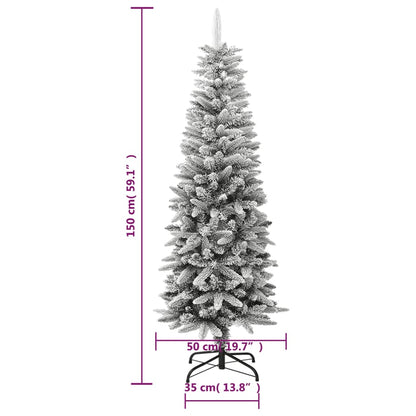 Umělý Úzký Vánoční Stromek Zasněžený 150 Cm Pvc A Pe