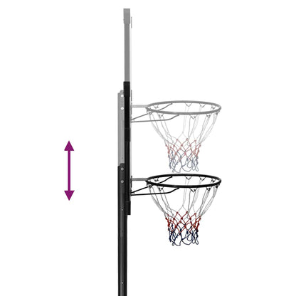 Basketbalový Koš S Průhlednou Deskou 256–361 Cm Polykarbonát