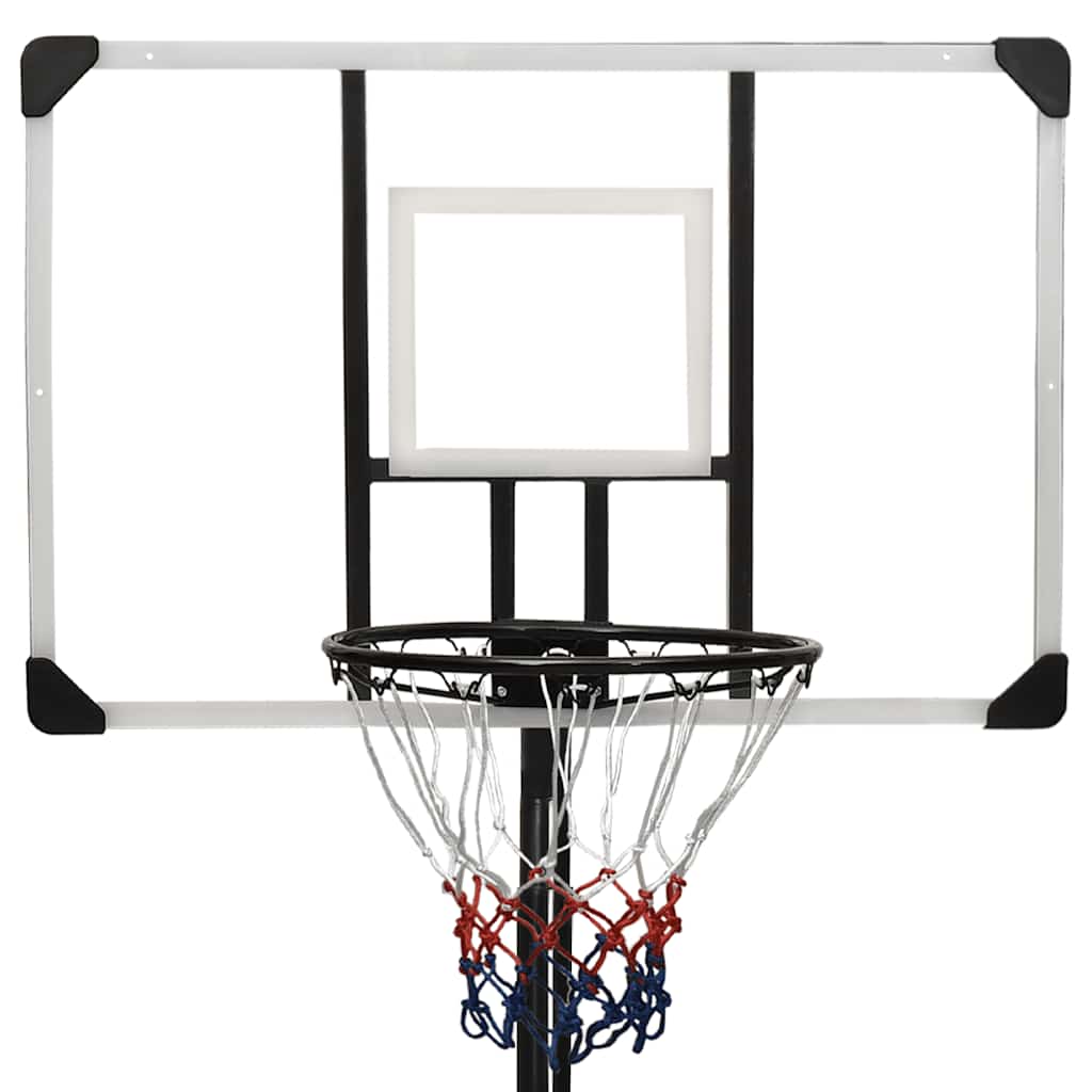Basketbalový Koš S Průhlednou Deskou 256–361 Cm Polykarbonát