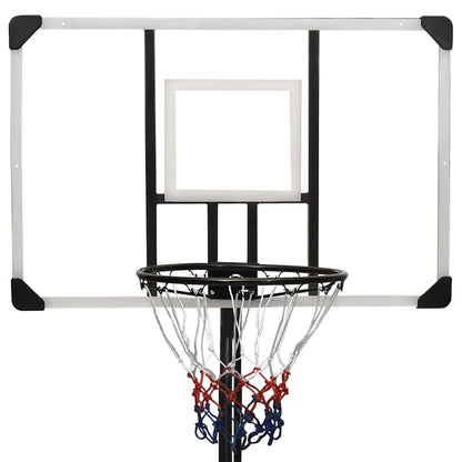 Basketbalový Koš S Průhlednou Deskou 256–361 Cm Polykarbonát