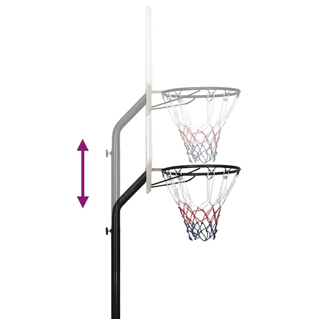 Basketbalový Koš Bílý 237–307 Cm Polyethylen